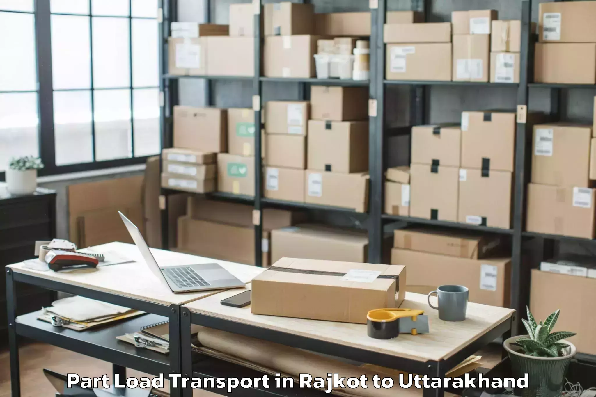 Book Rajkot to Champawat Part Load Transport Online